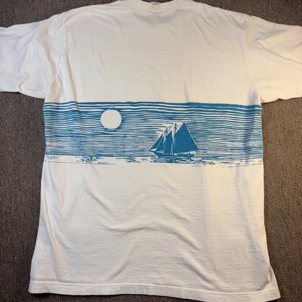 VTG 90s Crazy Shirts Hawaii USA XL Sailing T-shirt Single Stitch Sanibel Island - Picture 8 of 11